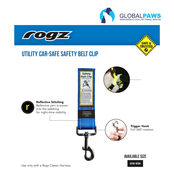 Rogz Dog Car Safe Safety Belt Clip - Image 4
